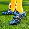 American Football Shoes Blue Printing Soccer Kids Boys Girls Cleats Shoe Child Sport Sneakers Men Crampon