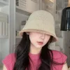 Berets Spring/Summer Grass Knitted Colored Bucket Hat Women's Fashion Leisure Sunshade Fisherman's