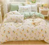 Yatak takımları çiçek seti yorgan yorgan kapağı ve 2pc yastık kılıfı pamuklu yatak ketenleri tek çift kraliçe tam boyutlu ev tekstil
