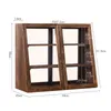 Kitchen Storage Solid Wood Dustproof Display Shelf Tea Set Coffee Cup Rack Living Room Meal Side Cabinet Dishes