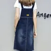 Extra Large 2021 Summer New Fat Plus Plus Plus Fat Mm Mid Length Loose and Slim Denim Strap Dress for Women's Fashion