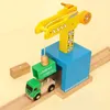 Diecast Model Cars 1PC Wooden Magnetic Train Car Locomotive Toy Wood Railway Car Truck Accessories Fit Biro Wooden Tracks Toys for Children GiftsL2403