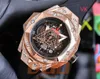 Orologio di marca di lusso Originale Passa il test del diamante moissanite VVS 45mm Automatico in oro rosa da uomo Orologi orologio da polso di design Orologio meccanico hip hop di alta qualità