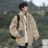 Erkek Ceketleri Japon Cityboy Kış Pamuklu Paded Erkekler Kaşmir Kalın Moda Korece Ceket Gevşek Trendi Stand-up Yatak Y2K