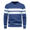 Men's Sweaters High Quality Autumn And Winter Round Neck Sweater Casual Sports Color Matching T-shirt Top