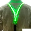 Andra festliga festleveranser Mens Led Light Up Suspenders Uni 3 Clips-On Husces Vintage Elastic Y-form Justerbara byxor Suspender DHVDK