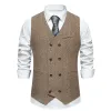 Vests Vest Men Herringbone Suit Vest for Men Vest for Wedding Vest Men Casual Vintage Vest Waistcoat Suit Vest Slim Fit Gentleman