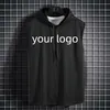 Custom Your Summer Herren Muscle Hoodie Weste ärmellose Bodybuilding Fitnessstudio Workout Fitness Shirt Weste Hip Hop 240311