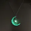 Catene personalizzate da donna per ragazze adolescenti Collana con luna luminosa con vortice rotante con perline pendenti con catena girocollo gioielli regali A40