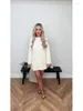 Robes décontractées Mode Brillant Paillettes Mini Femmes À Manches Longues Bowknot Chic Robe Courte Femme Élégante Vacances Soirée Soirée Look Robes