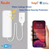 Controle de casa inteligente Kedia Tuya WiFi Sensor de vazamento de água Proteção de segurança Overflow / Detector completo SmartLife Remote Push Reminder