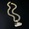 Mode Herren Gold Hip Hop Blase Diamant Initial Anhänger Initiale Halskette Moissanit Iced Out Cuban Link Kette Halskette Schmuck