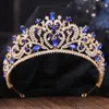 Grampos de cabelo tiaras de noiva coroa barroca artesanal contas de cristal coração acessórios de luxo diadem bandana casamento mulher