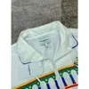 24ss Casablanca Vestes Homme Nouveau Col Polo Cardigan À Fermeture Éclair Bras Brodé Poitrine Coupe-Vent Blanc Casablanc