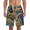 Herren-Shorts „The Changing Seasons“ von Gustav Klimt, Board, lässig, Strand-Slips, Malerei, Kunst, schnell trocknende Badehose