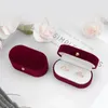 Jewelry Pouches Pair Of Ring Box Wedding Couple Double Slots Storage Holiday Gift Packaging Display Velvet Case For Women