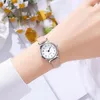 Horloges Kwartshorloge Elegant polshorloge met verstelbare kunstleren band Hoge nauwkeurigheid Tijdwaarneming Stijlvol rond voor precisie