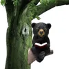 Reading Books Bear Figurines Waterproof Statue Solar Powered For Home Garden Yard Porch Garden Decor For Outside 240314