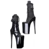 Zapatos de baile Auman Ale 23 CM/9 pulgadas negro PU superior Sexy exótico tacón alto plataforma fiesta mujeres botas Pole 041