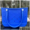 Storage Bags Waterproof Woman Eva Tote Large Shop Basket Washable Beach Sile Bogg Bag Purse Eco Jelly Candy Lady Handbags Summer Dro Dh3Aj