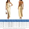 Casual Dresses Women Strapless Dress Off Shoulder Slash Neck Tube Top Backless Sexy Long Solid Color Vintage Style Vacation Outfit