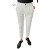 Abiti da uomo 2023 Primavera Estate Affari Pantaloni eleganti da uomo Tinta unita Slim Pantaloni casual da sposa Sposo Ufficio Abito sociale Abbigliamento GG