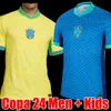 COPA 2024 2025 Brasil Soccer Jersey Camiseta de Futbol Paqueta Brazils Neres Coutinho Football Kit Marcelo Pele Casemiro 24 25 Brasil Mens Kids Sets Sets