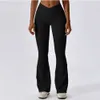 Lu Pant Align Align Lu Lemon Latin Effen Kleur Dansbroek Flare-legging Yoga Hoge taille Wijde pijpen broek Dames Gym Fiess Sport Flared