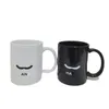 Designer Pottery Mugs Black and White Colors Multipurpose Letters Pattern European Style Water Cup 350ml