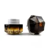 Bottles 50g Capacity Empty Black color Diamond shape Acrylic material Cream bottle jar with spacer and cap