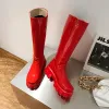 Stiefel neue Winter Frauen Knie High Stiefel Keile High Heels Plattform Schnürung lange Stiefel Plüsch in warmen Pelzschuhen Motorradstiefel