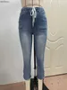 Jeans da donna 2023 Estate nuove donne elastico in vita al polpaccio Jeans moda alta elasticità slim denim pantaloni a matita casual skinny jeansC24318