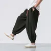 Pantaloni da uomo Pantaloni Harem traspiranti Pantaloni larghi con cavallo profondo e tasche elastiche in vita con coulisse, comodi e casual per i più