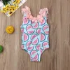 Kvinnors badkläder Summer Cute Toddler Infant Baby Girls Watermelon Print One-Piece Suits Swims Swimming Backless Floral Bikini Suit