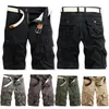 Shorts masculinos algodão carga homens 2024 verão militar tático homme masculino casual streetwear multi-bolso