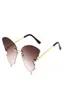 Mode Vlinder Luxe Zonnebril Vrouwen Merk Ontwerp Randloze Cat Eye Zonnebril Trending Wave Eyewear Streetwear Bril1853838