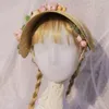 Chapeaux à large bord faits à la main femmes années 1800 victorien mariage thé bonnet chapeau vintage fleurs plage pour le tissage de paille de soleil