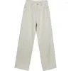 Jeans pour femmes Beige Baggy Femmes Boyfriend Casual Denim Pantalon Vintage Taille Haute Droite Pantalon Large Classique Mode 90s Y2K
