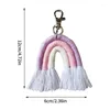 Dekorativa figurer Rainbow KeyChain Novelty hängdekoration för flickor handgjorda färgglada boho nyckelhållare väska plånbok handväska kedja