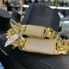 Collana di lusso Collana grande personalizzata Collana a maglia cubana da 30 mm Larghezza 30 mm in oro Set di gioielli in ottone Collana in argento sterling 925 Hiphop