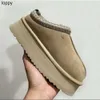 Kvinnor tazz toffare tasman päls glider för män klassisk senapsfrö ultra mini plattform boot designer slip-on mocka ull australiska stövlar vinter stövlar