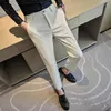 Men's Suits 2024 Brand Clothing Corduroy Casual Suit Pants Man Regular Skinny Fit Trousers Black Beige Grey Pant Male Big Size 28-36