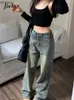 Jeans femminile jielur autunno nuovo americano jeans vintage donna ad alta vita slim driver womens jeans casual sciof strade chicly jeans femlec24318