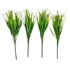 Decorative Flowers Simulated 7-fork Fake Grass Green Plant Flower Arrangement Accessories Home Decoration Spring Seedlings 35cm