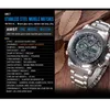 Montres-bracelets célèbres AMST numérique quartz affichage analogique double temps hommes en acier inoxydable sport militaire homme poignet étanche
