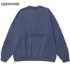 رجال الرجال للرجال Sweatshirts عتيقة Sweatshirt الهيب هوب التطريز الرسم البياني المغطى هوديي الشارع الشارع الشرير فضفاضة 24318