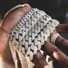 Collar de joyería Hombres Hip Hop Sier Miami Diamond VVS Moissanite Cadena de eslabones cubanos
