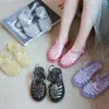 Girls' Crystal Jelly Sandals Flat Beach Shoes for Summer, Anti-Slip for Outdoor