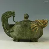 Decoratieve beeldjes serie CRUSH Chinese oude bronzen handgesneden draak theepot Kangxi Mark