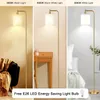 QiMH Floor Lamps for Living Room, Modern LED Standing Reading Light for Bedroom with Glass Shade, Tall Gold Industrial 3 Colors Dimmable Pole Lamp